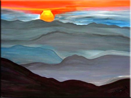 Sonnenuntergang, Acryl auf Leinwand, 60x80