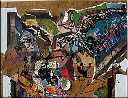 Das Böse, Collage auf Karton
