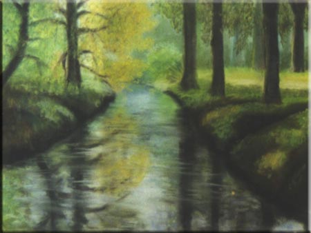 Am Ufer, Pastell auf Papier, 50x60